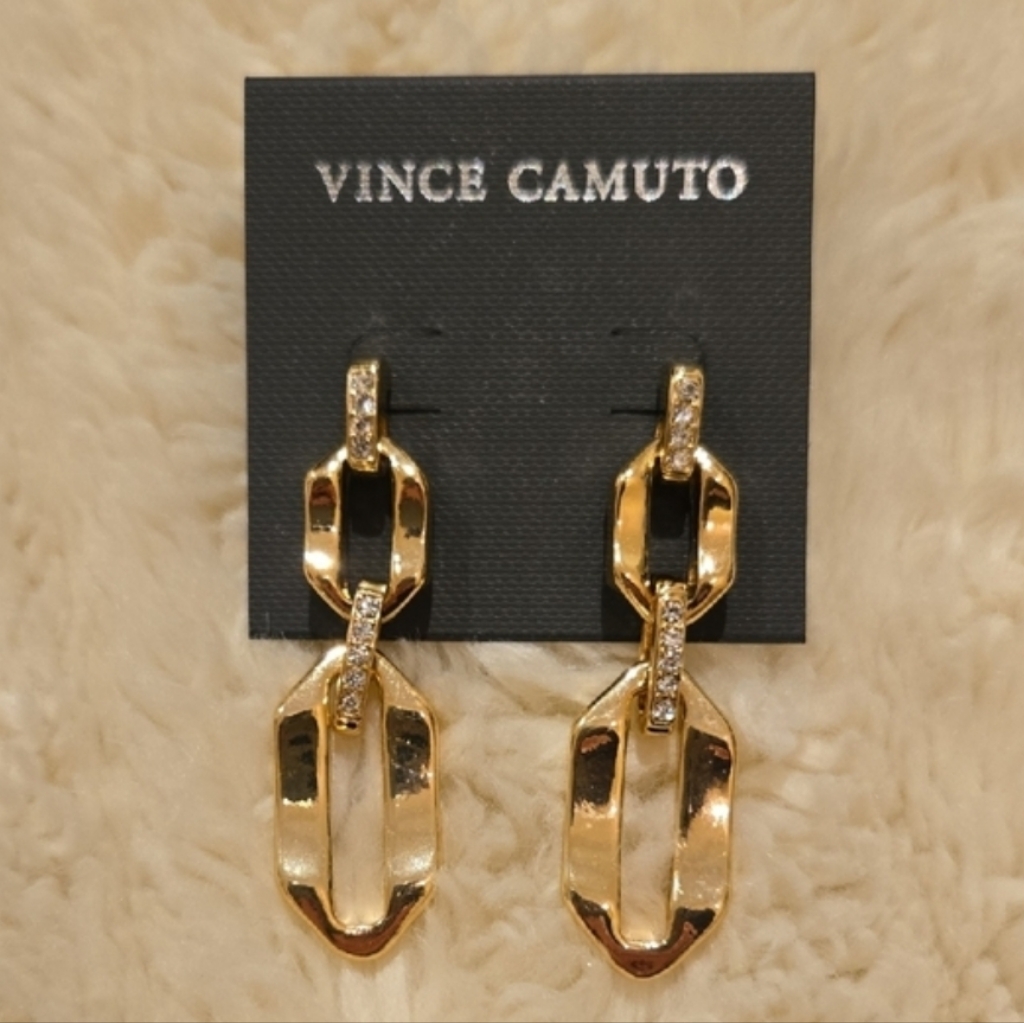 Goldtone And Crystal Drop Earrings